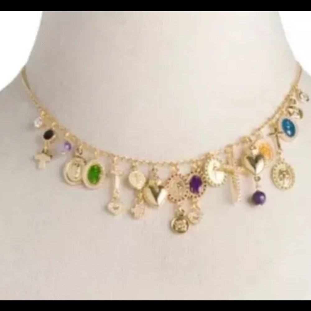 Gold and Multicolor Charm Necklace - Picture 2 of 7